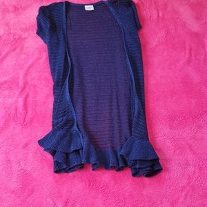 Blue sparkly short sleeved cardigan